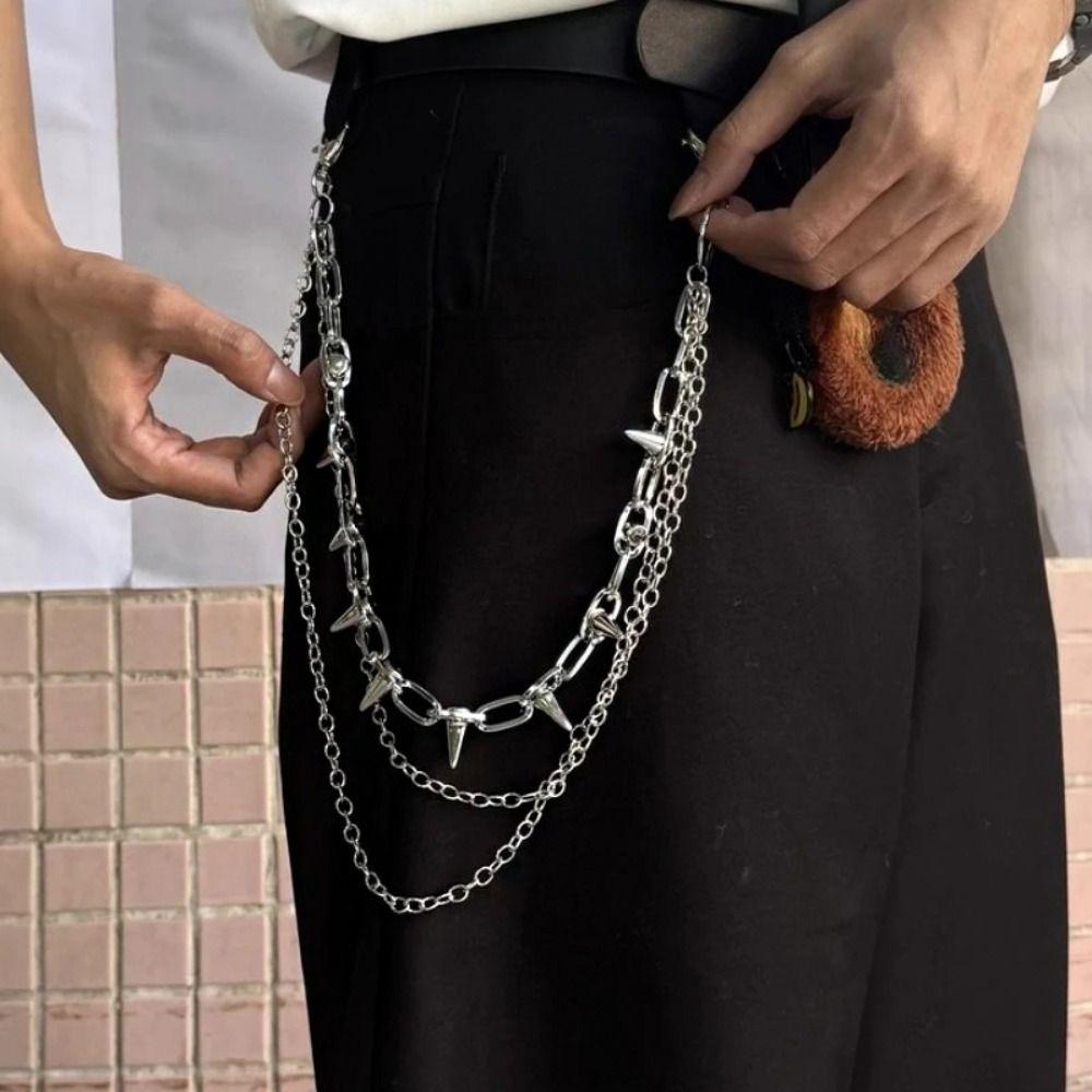 Zinc Zinc Zinc Alloy Rivet Studded Pants Chain Double-layer Punk Belt Chain Retro Bag Chain Male