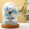 Teatsite Preserved Flowers, Flower Gift, Glass Dome Ferris Wheel (2 Blue Roses)