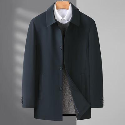 Dibinze Men's Plus Size Business Casual Trench Coat