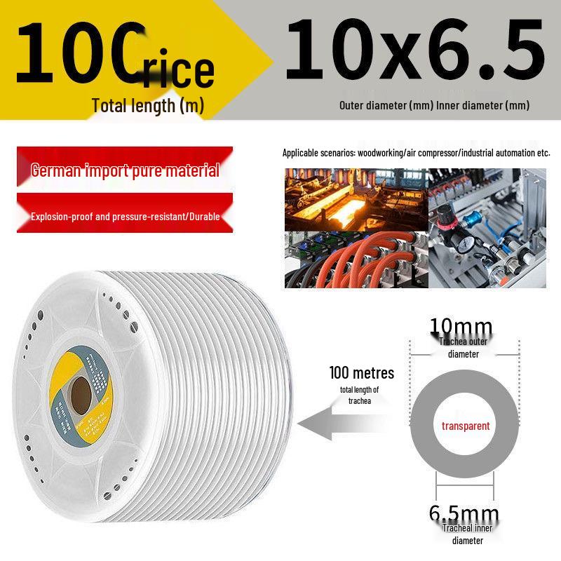 Przezroczysty wysokociśnieniowy wąż powietrzny PU odporny na wybuchy do kompresorów powietrza (Rozmiary: 6/8/10/12/14/16mm)