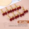 [uxcell] Initial Letter Keychain, Cute Cherry Alphabet I Letter Decor with Letter Pendant for Women and Girls, Keepsake Purse, Handbag, Backpack (Red)