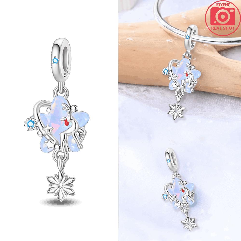 

Оригинальная медная синяя подвеска-бант «Снежинка», романтические стеклянные бусины в форме звезды и сердца, подходят для браслета, для изготовления ювелирных изделий своими руками, подарок, аксессуар