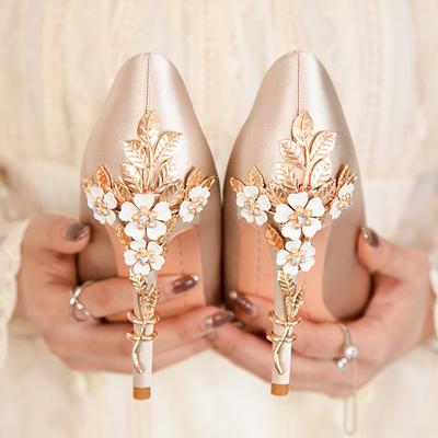 Escarpins à talons hauts en satin pour femmes, chaussures de soirée, de mariage, de grande taille, de 10 cm, de créateur, blanc et bleu