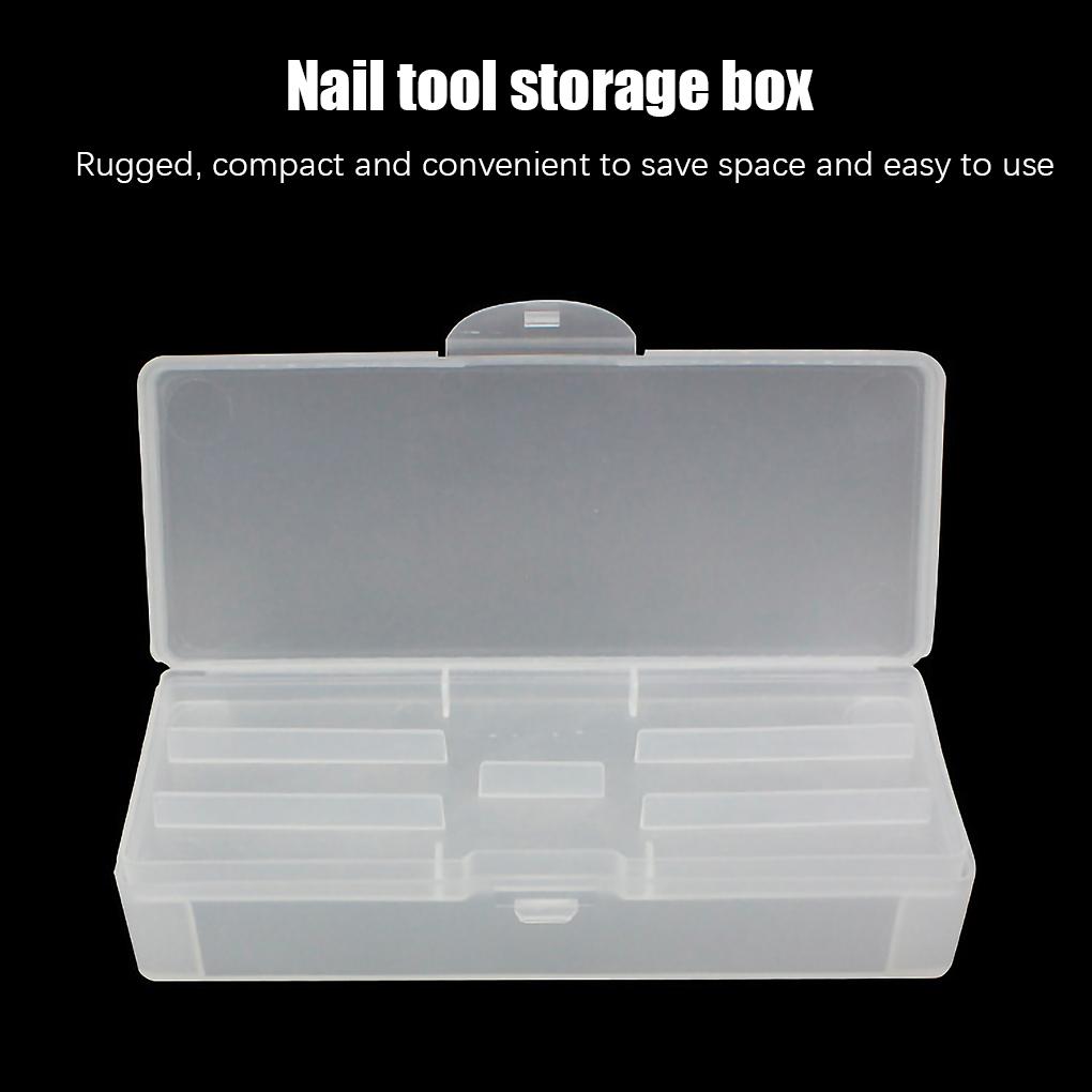 Double-layer Art Tool Empty Storage Box Rectangle Tweezers Clippers Pens Polishing Buffer Files Plastic Container