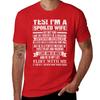 YES! I'M A SPOILED WIFE T-Shirt animal prinfor boys tops customizeds men workout shirt