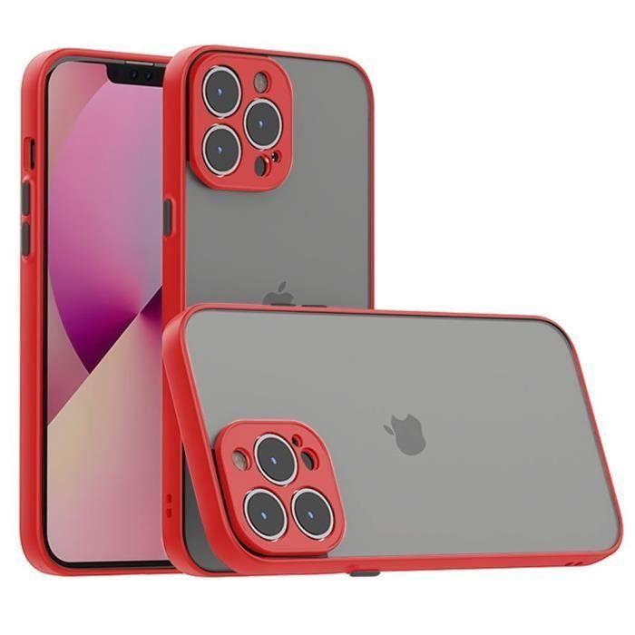 Coque pour iPhone 13 Pro - E.F.CONNECTION - Rouge - Gel Silicone Mat - Semi-rigide - Anti-choc
