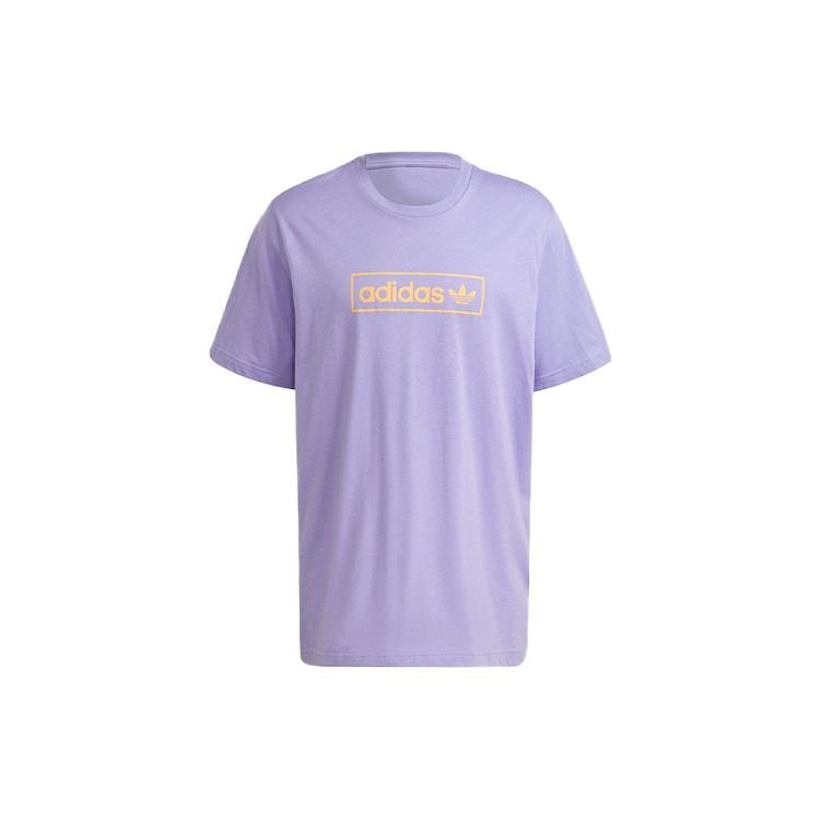 adidas originals Logo Printing Round Neck Short Sleeve Purple Men s HB1819 S