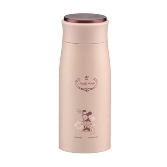 Captain Stag Disney Outdoor Water Bottle Direct Drinking Vacuum Insulated Thermal Preservation Cooling MP Personal 350ml Minnie Mouse Feminine MA-2340