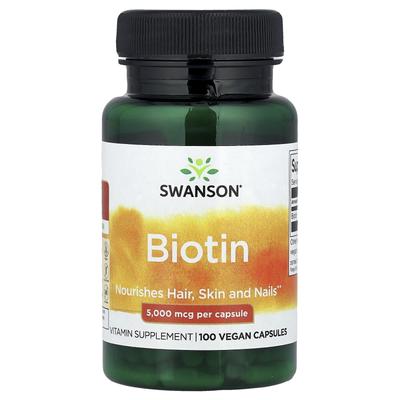 Biotina, 5.000 mcg, 100 Capsule Vegane