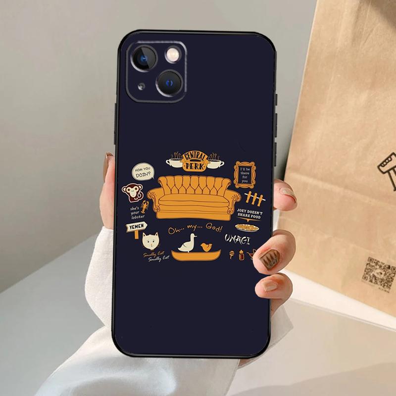 Friends TV Show Case Cover For iPhone 16 15 14 12 Pro Max 11 13 Pro Max X XR XS MAX Plus 12 Mini Coque