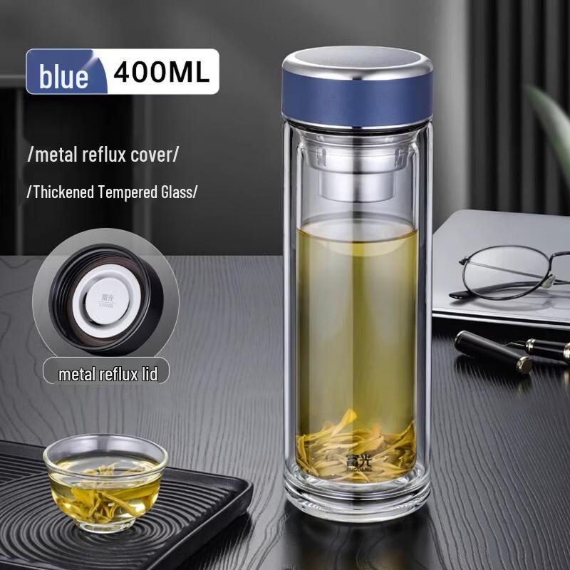FUGUANG Double-Wall Glass Tea Infuser Bottle