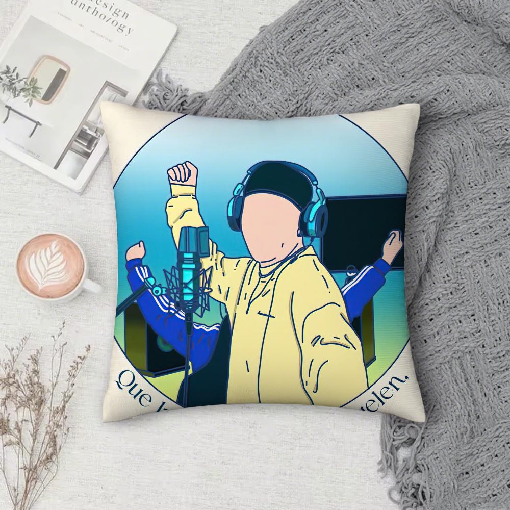 Rapper Q-Quevedo Columbia Album Pillow Case Square Double-Sided Printing Short Plush Sofa Cushion Cover Bedroom Bedside Pillow