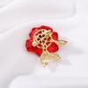 Vintage Red Rose Brooch Corsage Women's Pin - Elegant Clothing Accessory