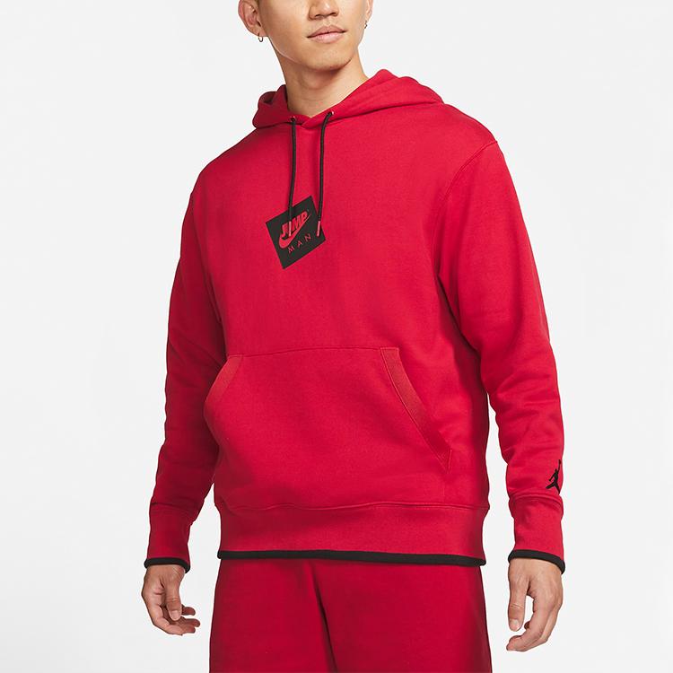 Air Jordan Jumpman Classics Logo Print Hoodie Basketball Sportswear Men Hoodie Red CV2245-687
