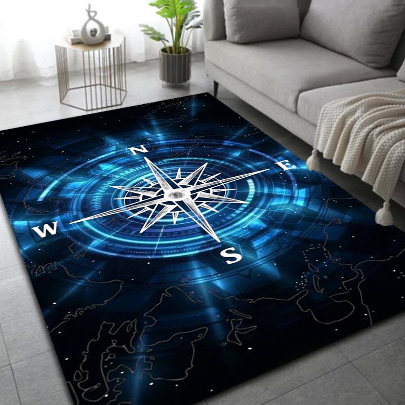 Retro Compass Map World Map Area Rug,Carpet Rug for Living Room Bedroom Sofa Decoration,Kitchen Doormat Non-slip Floor Mat Cool
