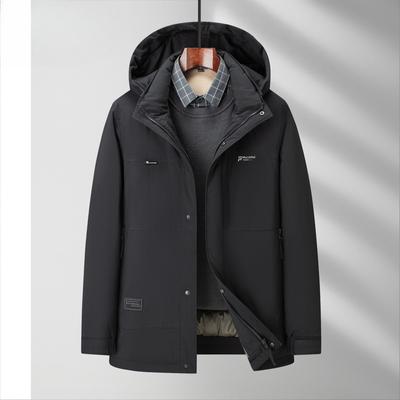 Herren Daunenjacke Winter Neu Kapuze Take-off Weiße Entendaunenjacke Daunenjacke