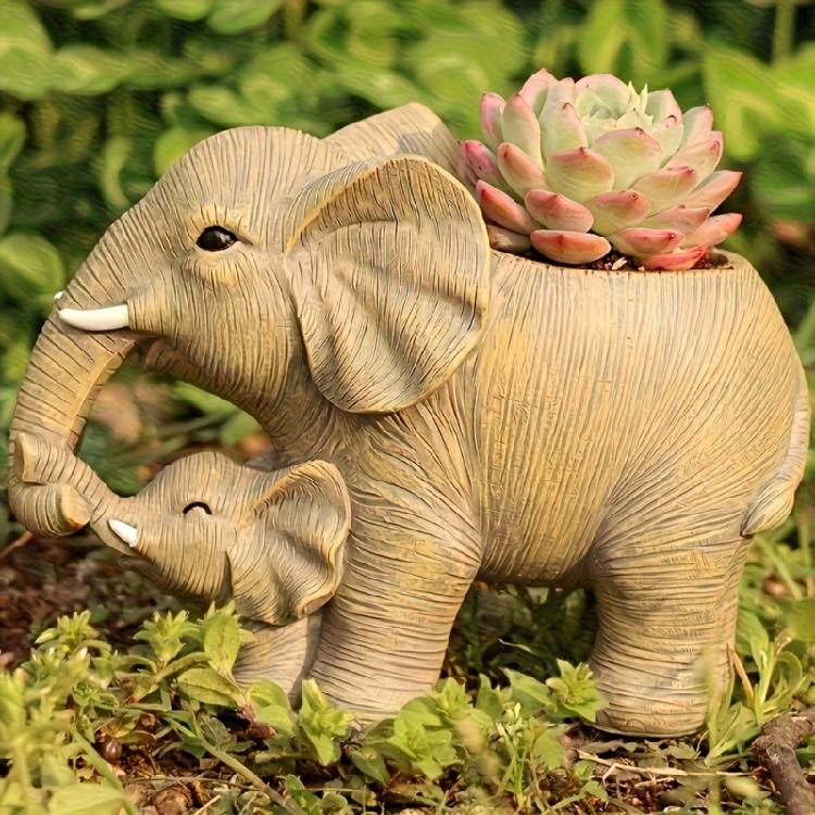 Light Weight Durability Resins Elephant Flower Pot Decorative Elephant Planter for Indoor Outdoor Decorative Use