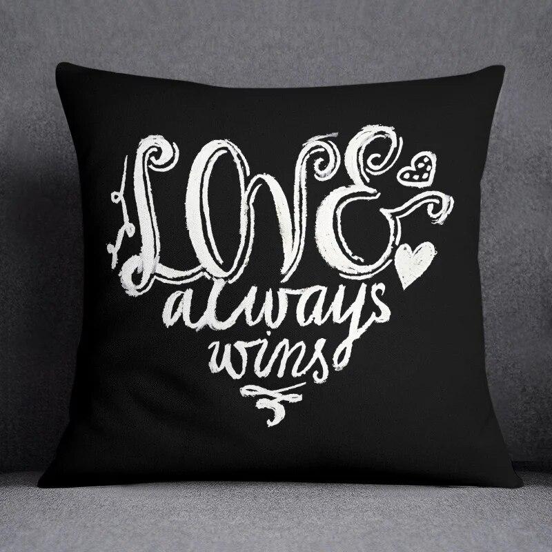 Cool black style black background printed pattern cushion cover for home bedroom living room sofa decorative pillowcase