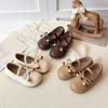2026 Spring/Autumn Girls' Korean Style Princess Leather Shoes with Soft Sole and Bow.