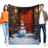 Cozy Snowman Christmas Blanket Soft Warm Sofa Throw Seasonal Home Decor Perfect Holiday Gift for Family and Friends