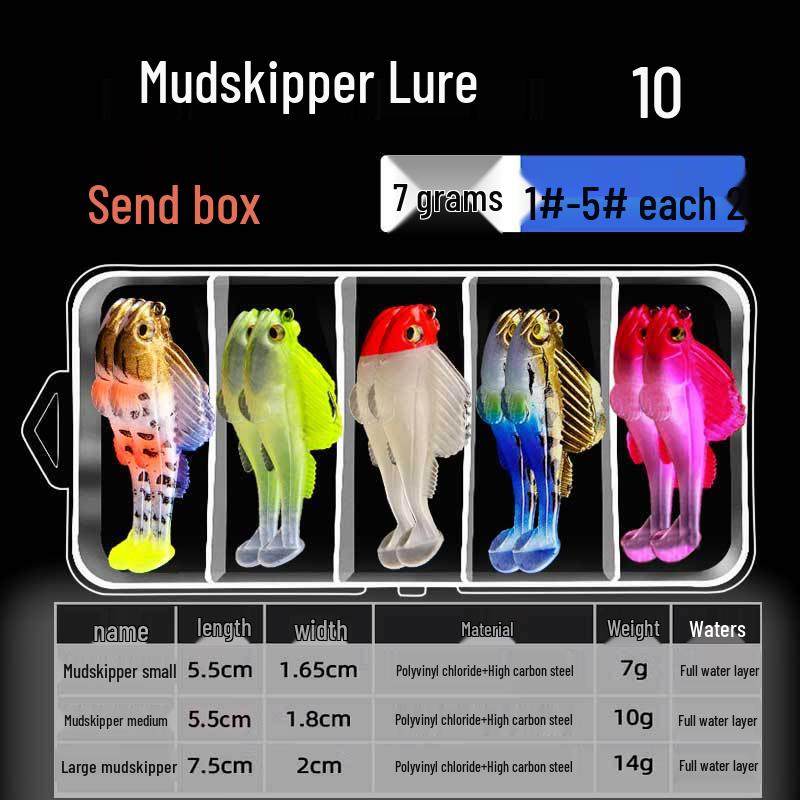 Mudskipper Anti-Snag T-Tail Soft Bait Lure for Bass, Catfish, Blackfish & Mandarin Fish