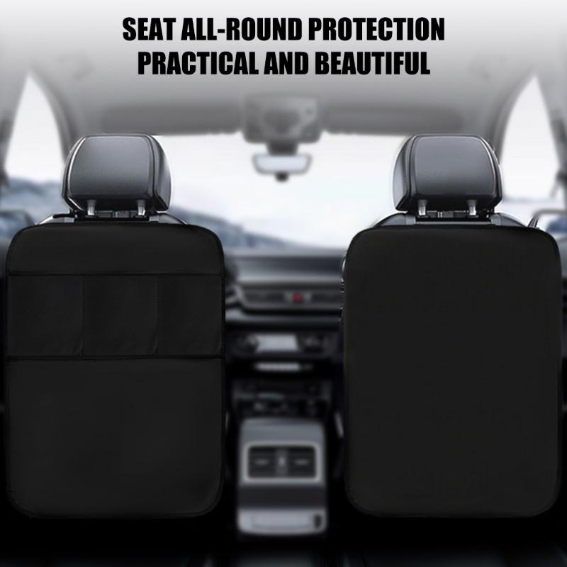 Car Seat Protector Auto Seat Back Covers Kick Mat Protect from Dirt Mud Water Resistant Kick Protector with Pockets