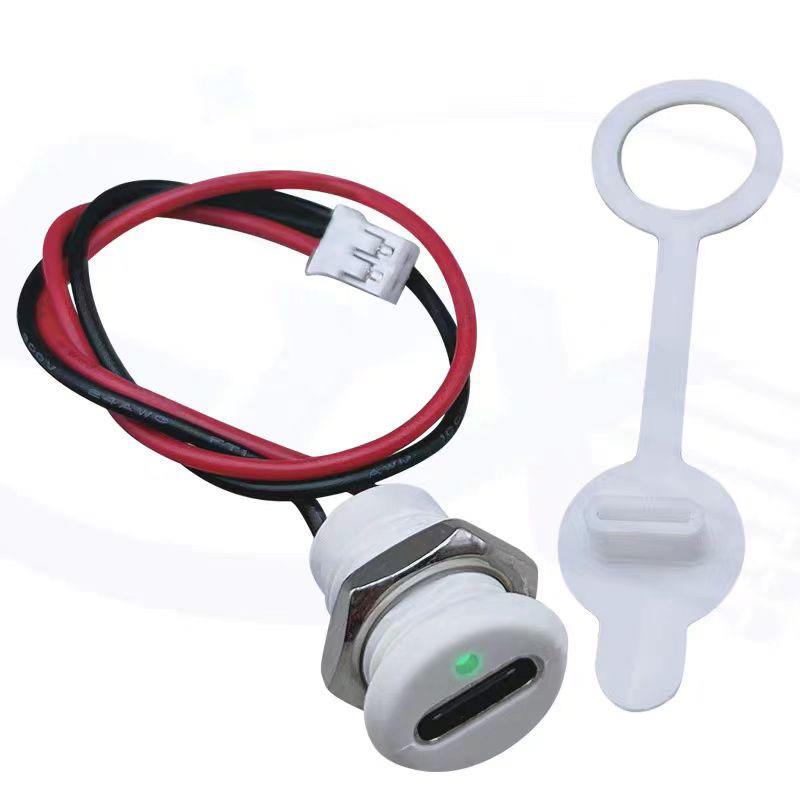 Type-C2P Transparent Green LED Desk Lamp with Oval USB-C Charging Port