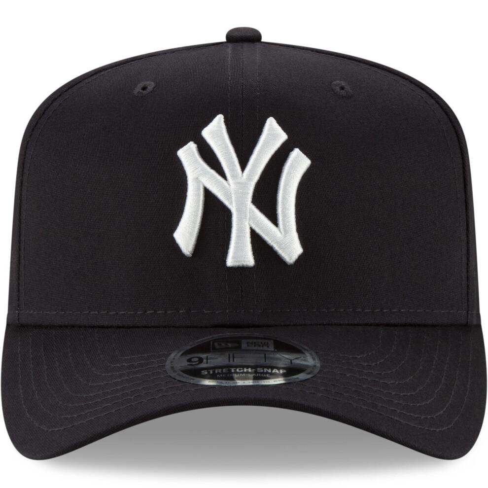 (SM, Navy) New Era New York Yankees 9FIFTY Stretch Snap Adjustable Baseball Cap Hat - Navy