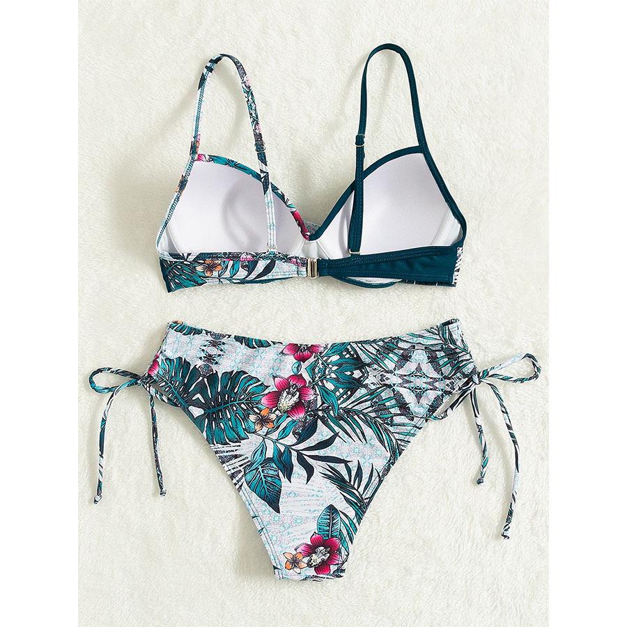 Sexy European and American Hard Cup Underwire Bikini Swimsuit for Women