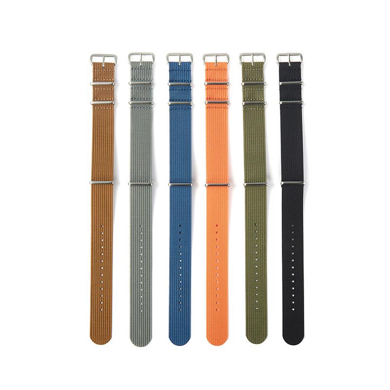 Solid Color NATO Nylon Watch Strap - One-Piece Woven, Available In 18/20/22mm