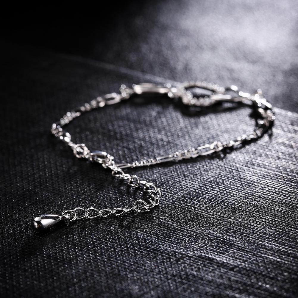 Bracciale da Donna Semplice a Forma di Cuore Vuoto Elegante Catena da Mano All-match