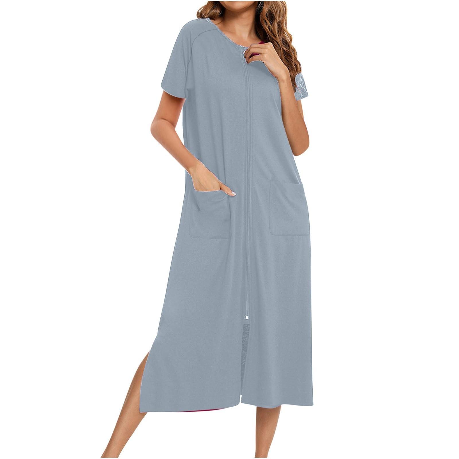 

A Casual, Loose, Round-neck Solid-color Dress For Women XXL
