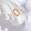 18K Gold Geometric Circle Titanium Steel Ring - Elegant Niche Design for Women