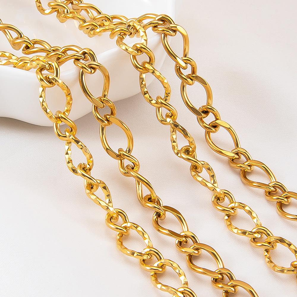 No Fade 2M 1M 0.5M Stainless Steel Twisted Circular Link Chain Thick Grinding Chains for DIY Necklaces Bracelets Jewelry Making