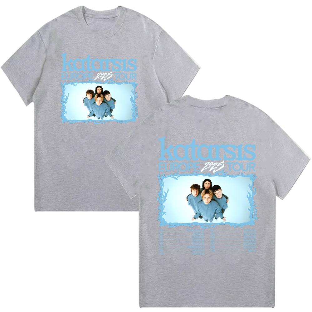 Katarsis Europe 2025 Tour Trička Katarsis Band Tričko Léto Čistá Bavlna Oblečení Ženy Muži Krátký Rukáv Y2K Ležérní Streetwear