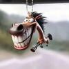 Funny 2D Horse Car Pendant Cartoon Prank Flat Decoration Acrylic Vehicle Interior Decor Ornament Auto Accessory