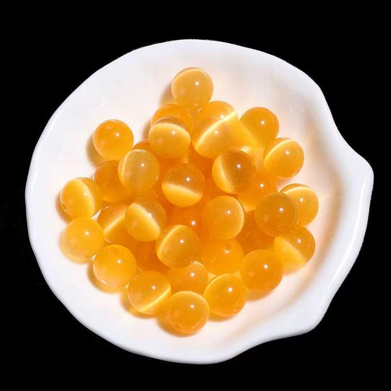 Green Cat's Eye Grape Beads: Round Spacer Beads for DIY Jewelry - Bracelet & Necklace Accessories.