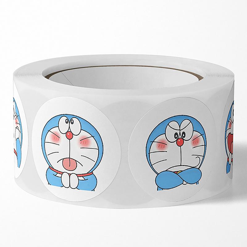 

500 листов Мультяшная анимация Дораэмон Игрушечные наклейки Детские самоклеящиеся наклейки Милые Кавайные наклейки Рулон Детские подарки