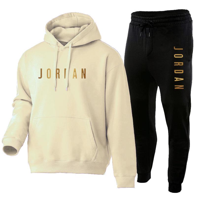 Unisex Europäische & Amerikanische Mode Fleece Hoodie Set - Herbst/Winter Trendige Jacke & Sweatshirt mit Print