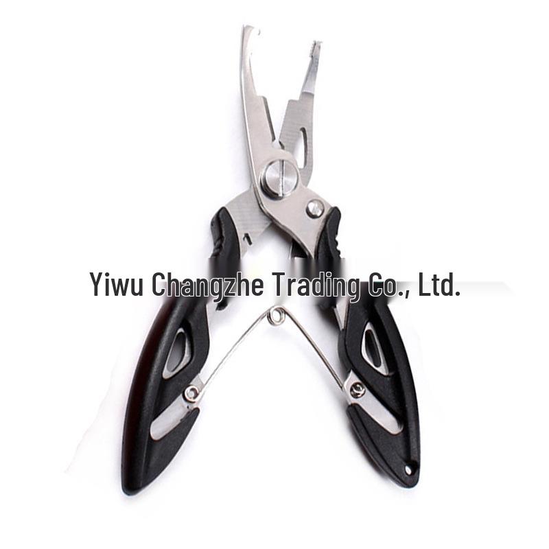 Stainless Steel Bent Nose Fishing Pliers with Dyneema Line Cutter - Small, Multifunctional Lure Tool