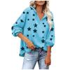 Women's Fashion Casual Long Sleeve Pentagram Print Hooded Women's Sweater T-Shirt