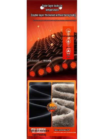 Romon Winter Elderly Men's Thickened Fleece-Lined Casual Cotton Pants