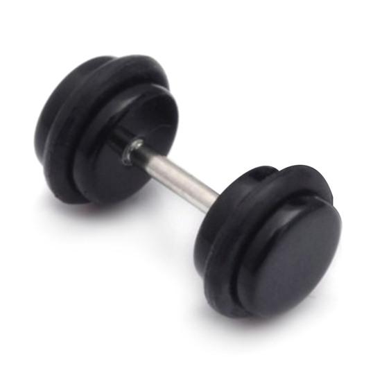 1 Stück Stecker Ohrring Mini Realistisch Geometrisch All-Match Anlaufgeschützt Dekorativ Geschenk Dame Mädchen Rund Hantel