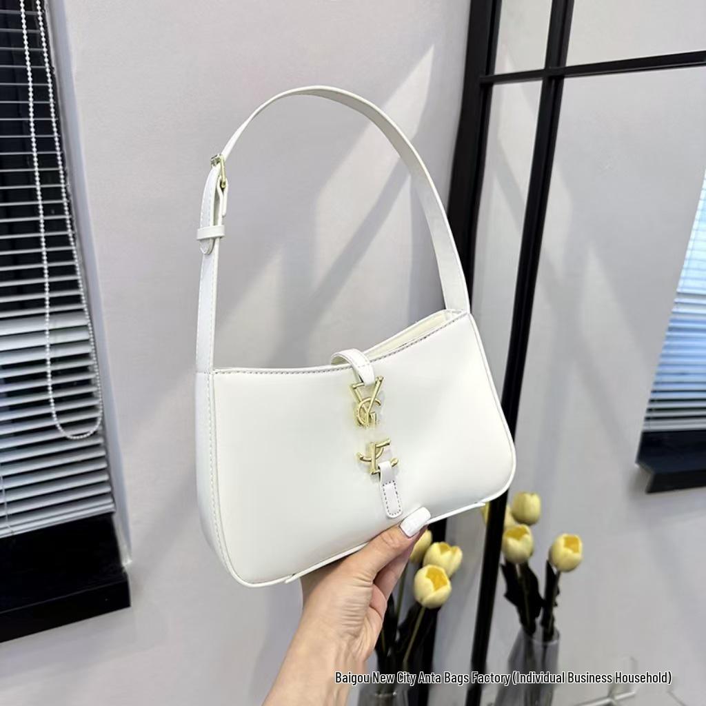 Chic French Women's Shoulder Bag - High-End Textured Mirror Design, Trendy 2025 Underarm Style