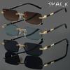 3pcs Trendy Rimless Rectangle Sunglasses Frameless Fashion Shades Punk Sunglasses Gradient Men Women UV400 Eyewear Driving