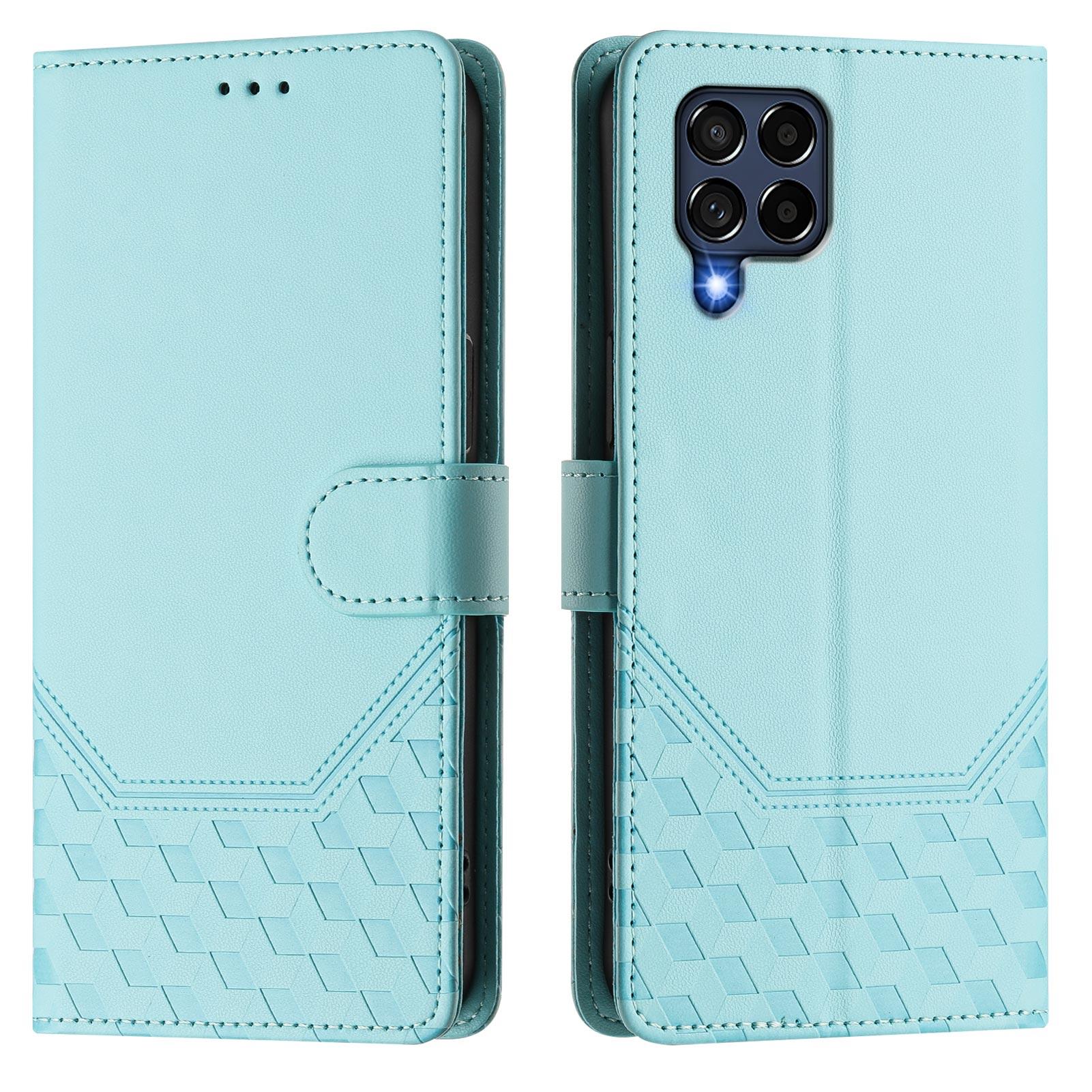 

Кожаный чехол-кошелек, прочный держатель для карт с блокировкой RFID, противоударный защитный чехол-книжка с подставкой для Samsung Galaxy M04 M13 M10S M23 M55 M54 M60S M33 Samsung M32 4G/M22 мятный зеленый