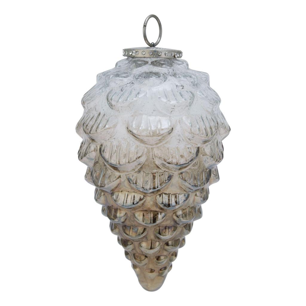 Hill Interiors Glass Pine Cone Bauble