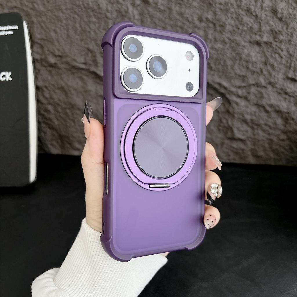 CD Pattern Rotating Bracket Magnetic Mobile Phone Case Is Suitable for Apple IP17promax Four Corners Anti-drop 16/15 Skin Feeling 14