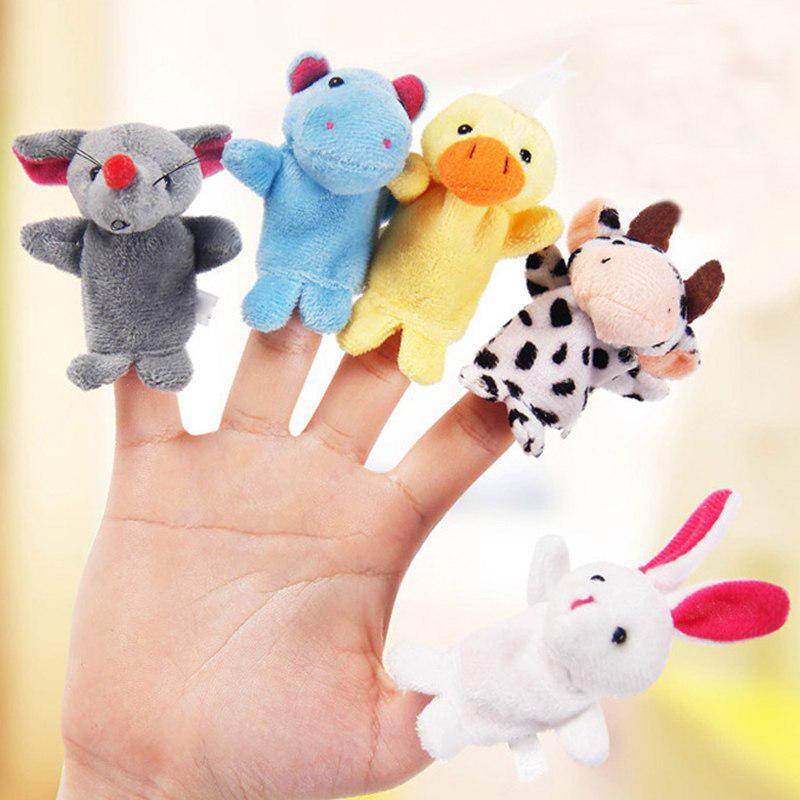 1/5/10Pcs/Lot Cartoon Animal Velvet Finger Puppet Children Toys Cute Kids Doll Plush Soft Toys Gift