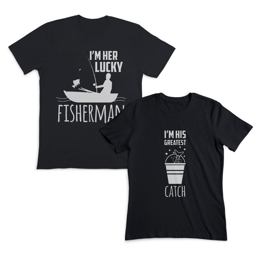 Couples Matching Outfits I M Her Lucky Fisherman I M His Greatest Catch Red S